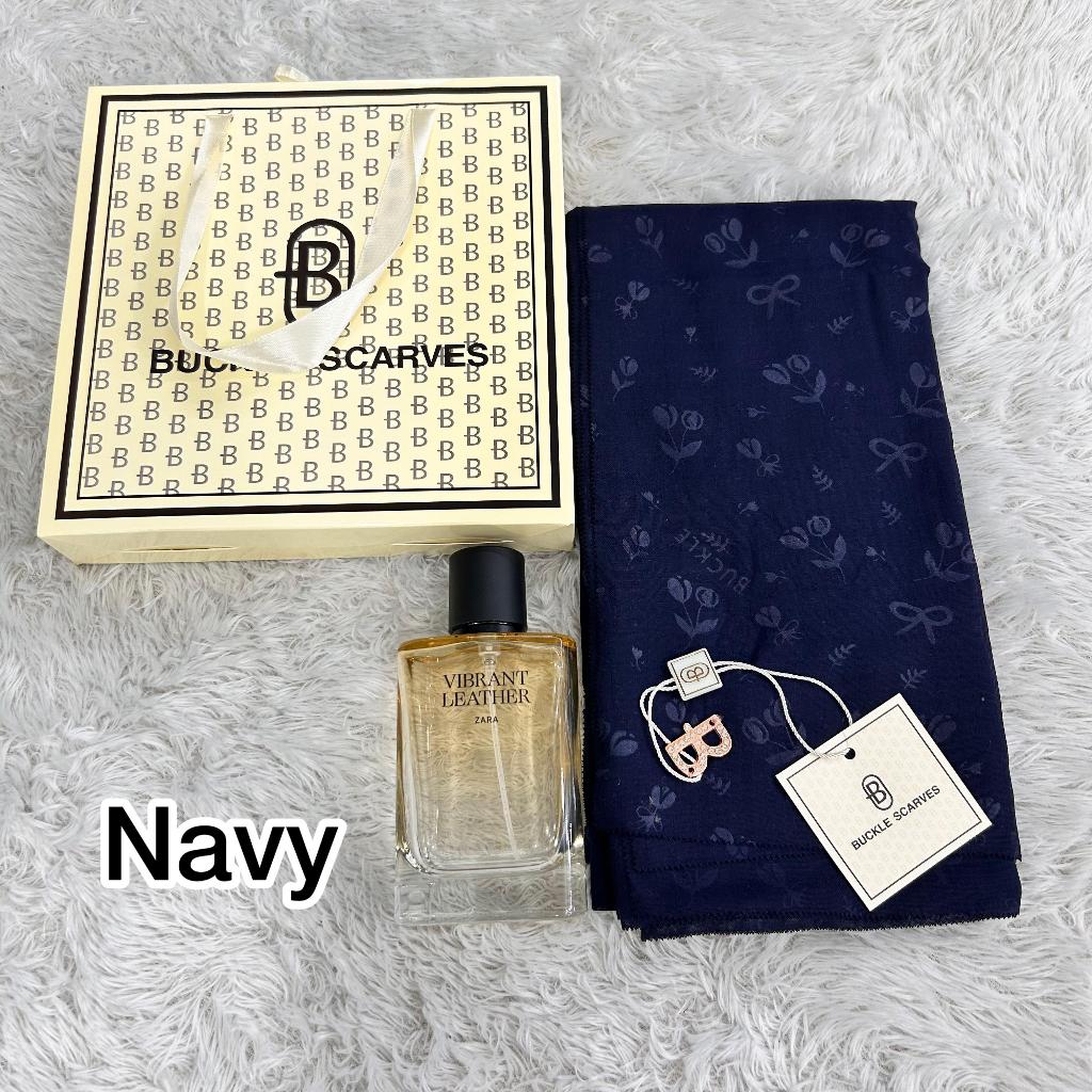 Buckle Scarves Box By Azara Hijab Segi Empat Monogram Embos Original Terbaru Free Box