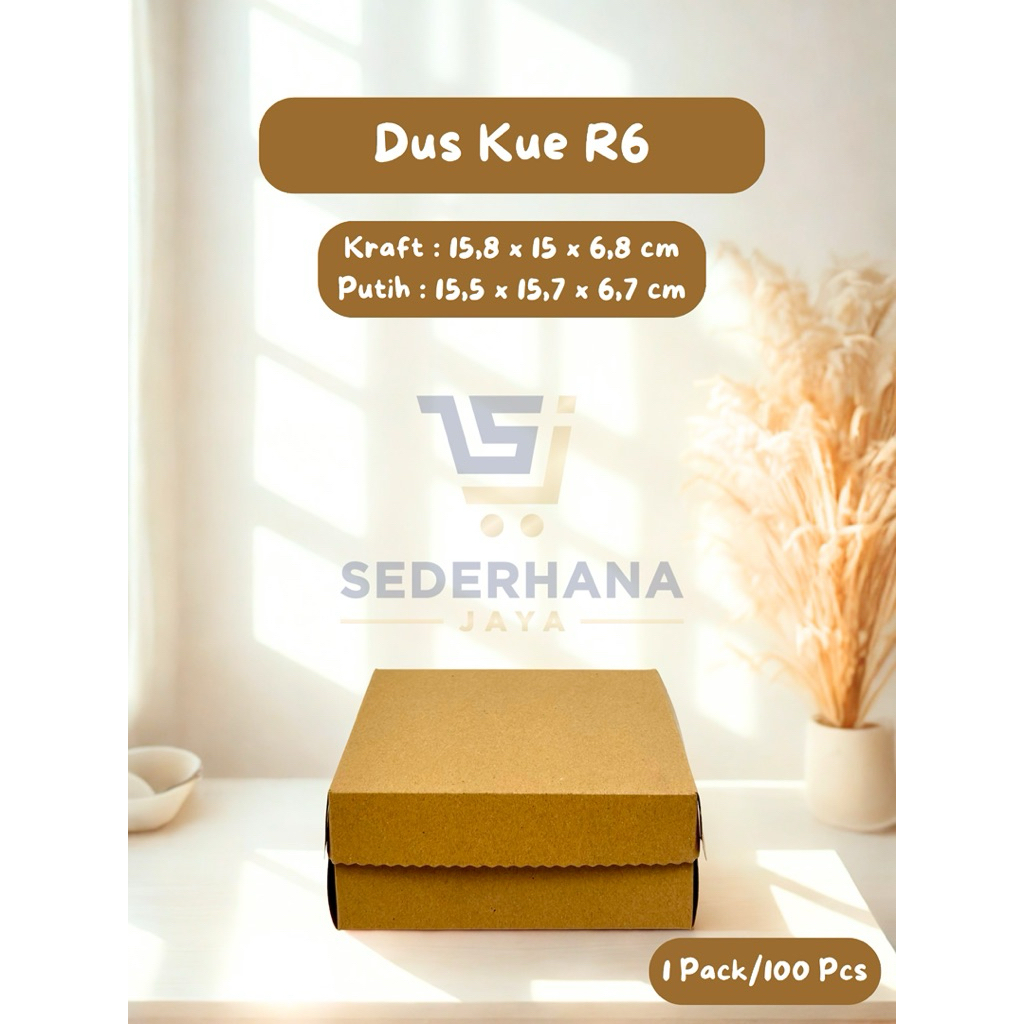 Jual Kotak Dus Snack Kue Box Nasi Kraft R6 100 Pcs/1 Pack | Shopee ...