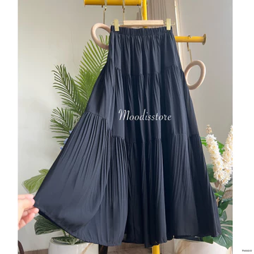 Moodis Bianca Skirt Rok Plisket Maxi Panjang