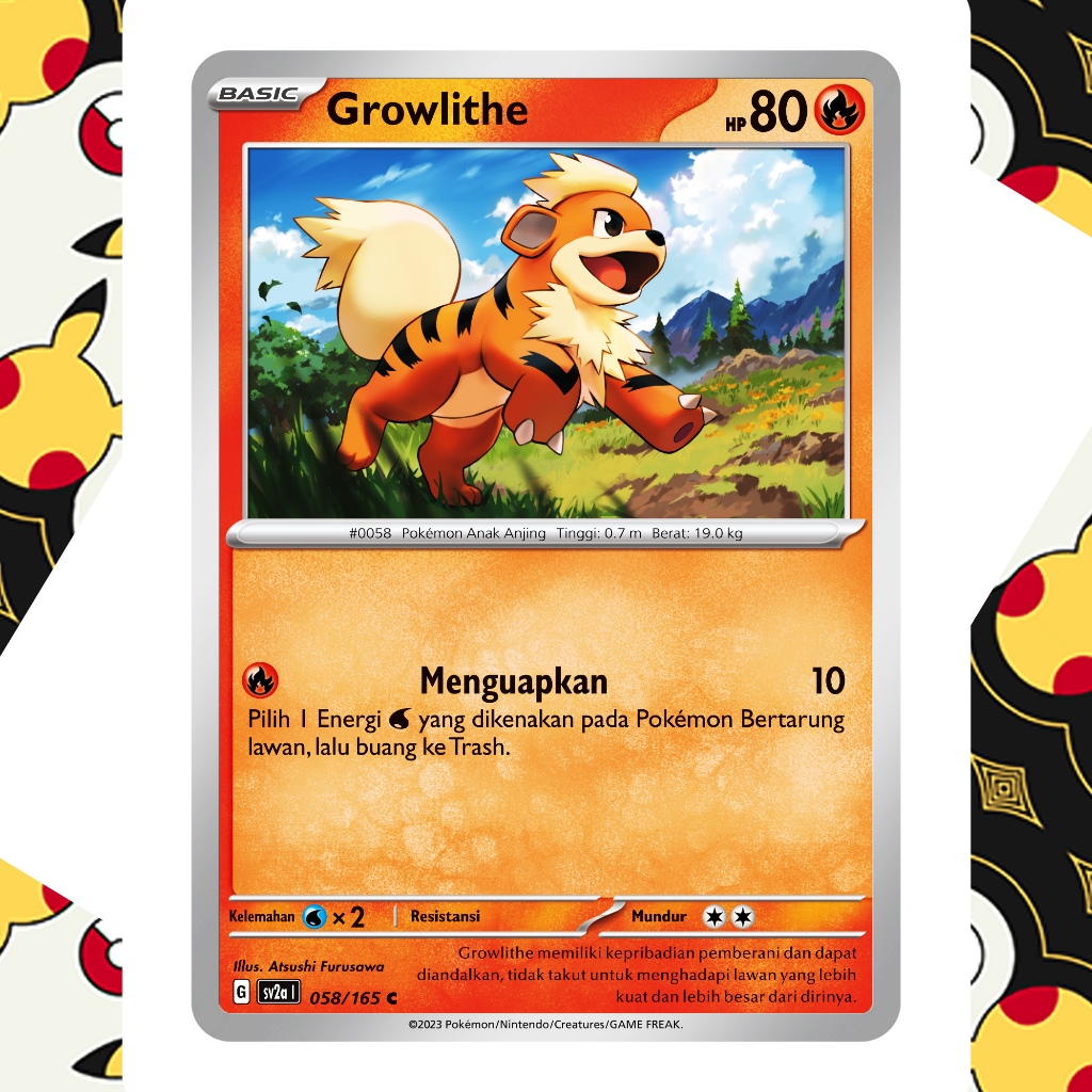 Jual Pokemon Growlithe API Gen1 sv2a 058/165 Kartu TCG Indonesia ...