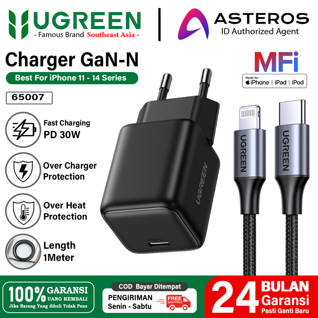UGREEN Charger MFi iPhone 16 15 14 13 12 11 Fast Charging 20w 30w