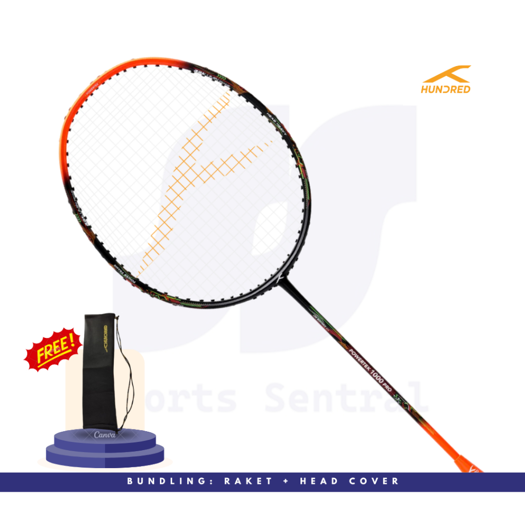 Jual Hundred Raket Badminton Powertek 1000 Pro Free Cover (Sudah ...