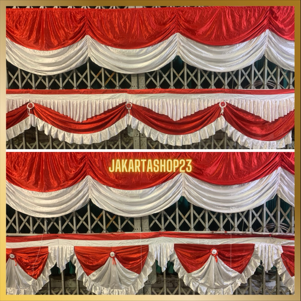 Jual bendera merah putih rumbai polos bendera merah putih panjang ...