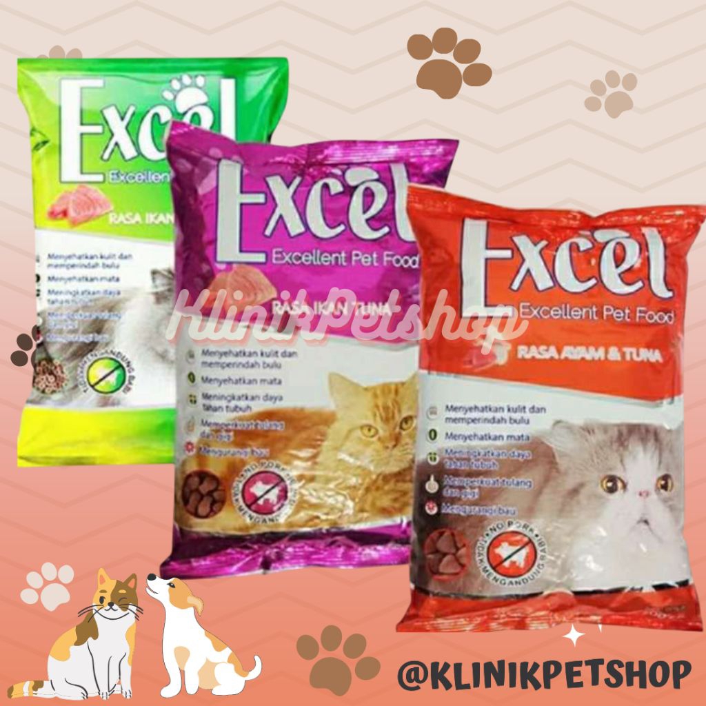 Jual EXCEL MAKANAN KUCING EXCEL 500 GRAM DRY FOOD CAT FOOD | Shopee ...
