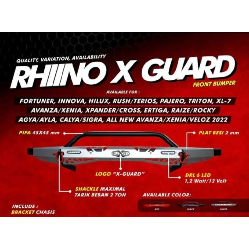 Jual BEMPER DEPAN RHINO CROSS GUARD DEFENDER MOBIL INNOVA REBORN ZENIX ...