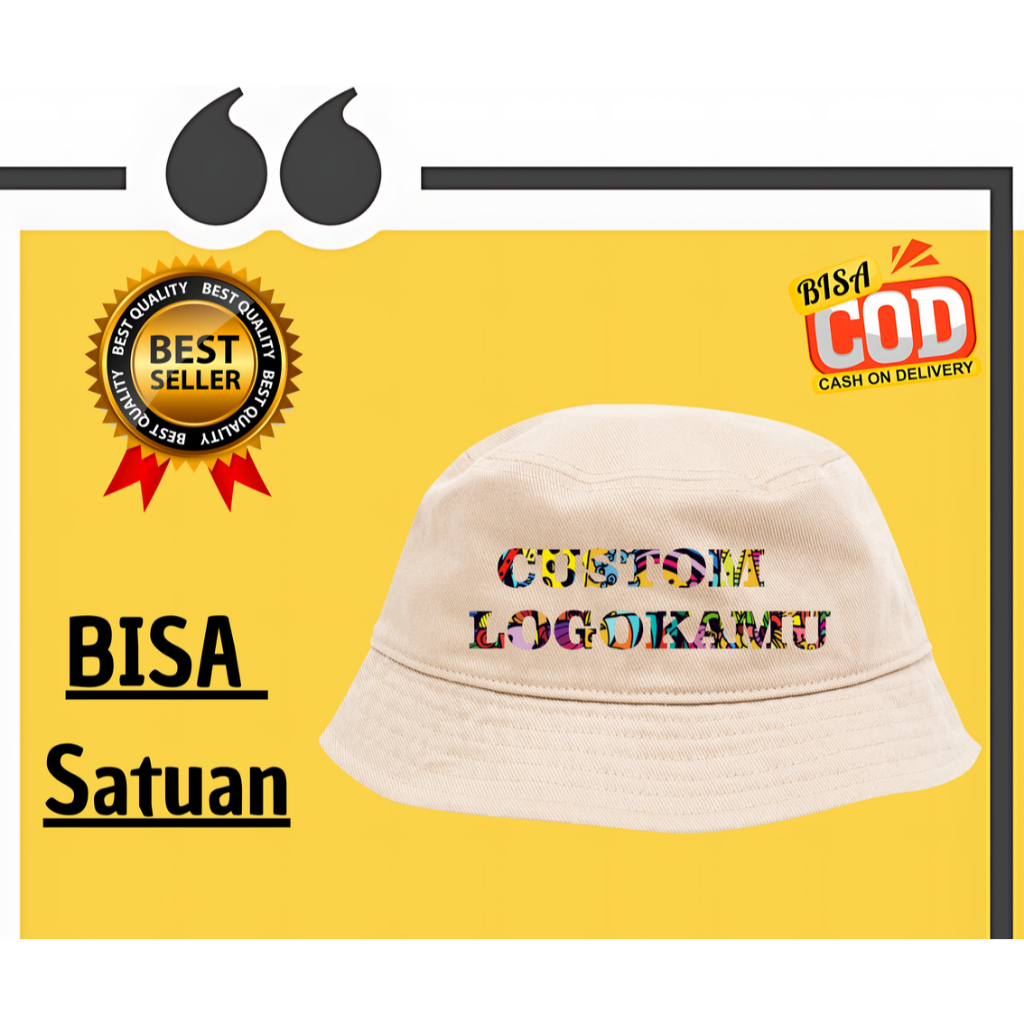 Jual Topi Bucket Bisa Custom Nama Sendiri Atau Bucket Hat Motif Topi ...