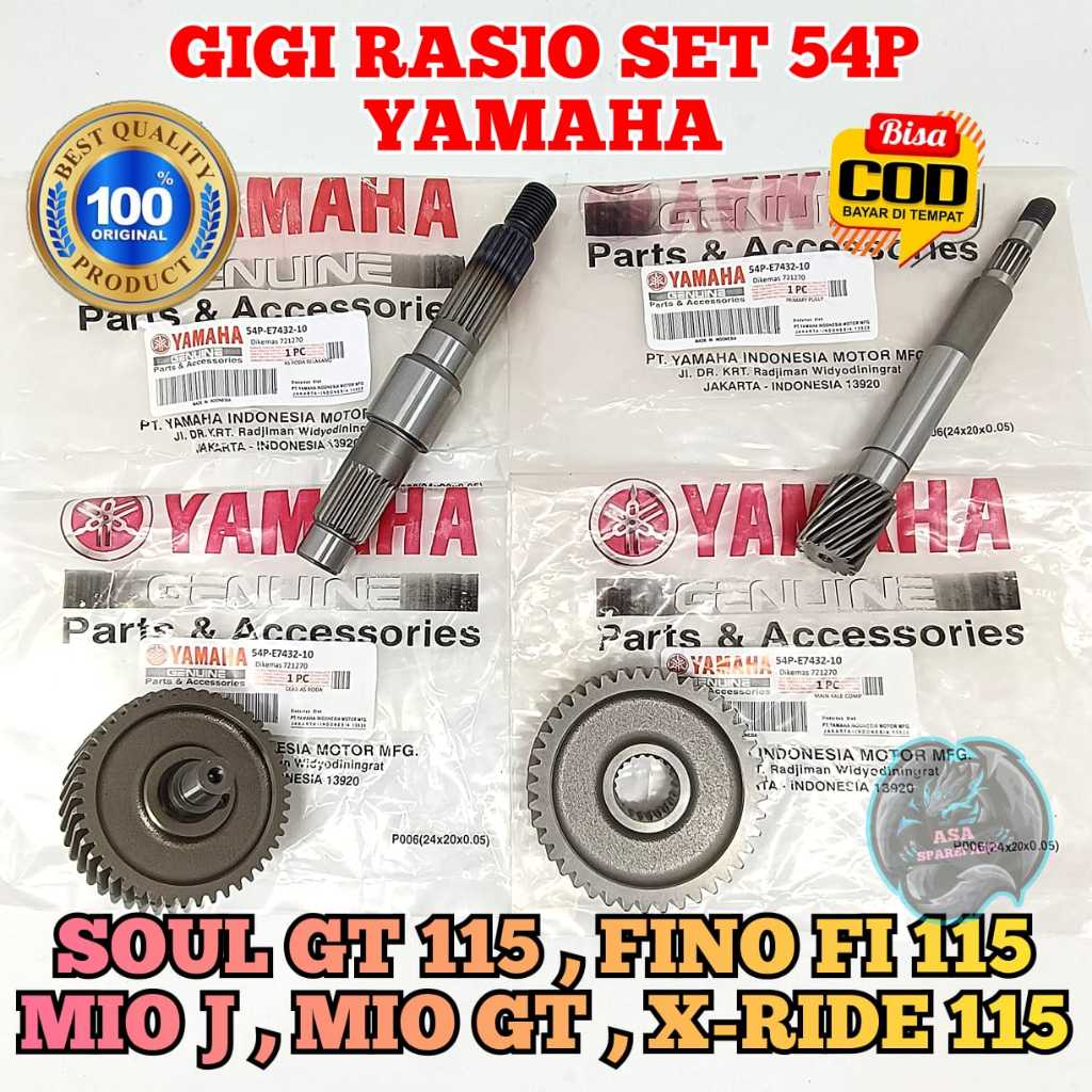 Jual GIGI RASIO SET 54p ASLI ORIGINAL motor YAMAHA SOUL GT 115 , FINO ...