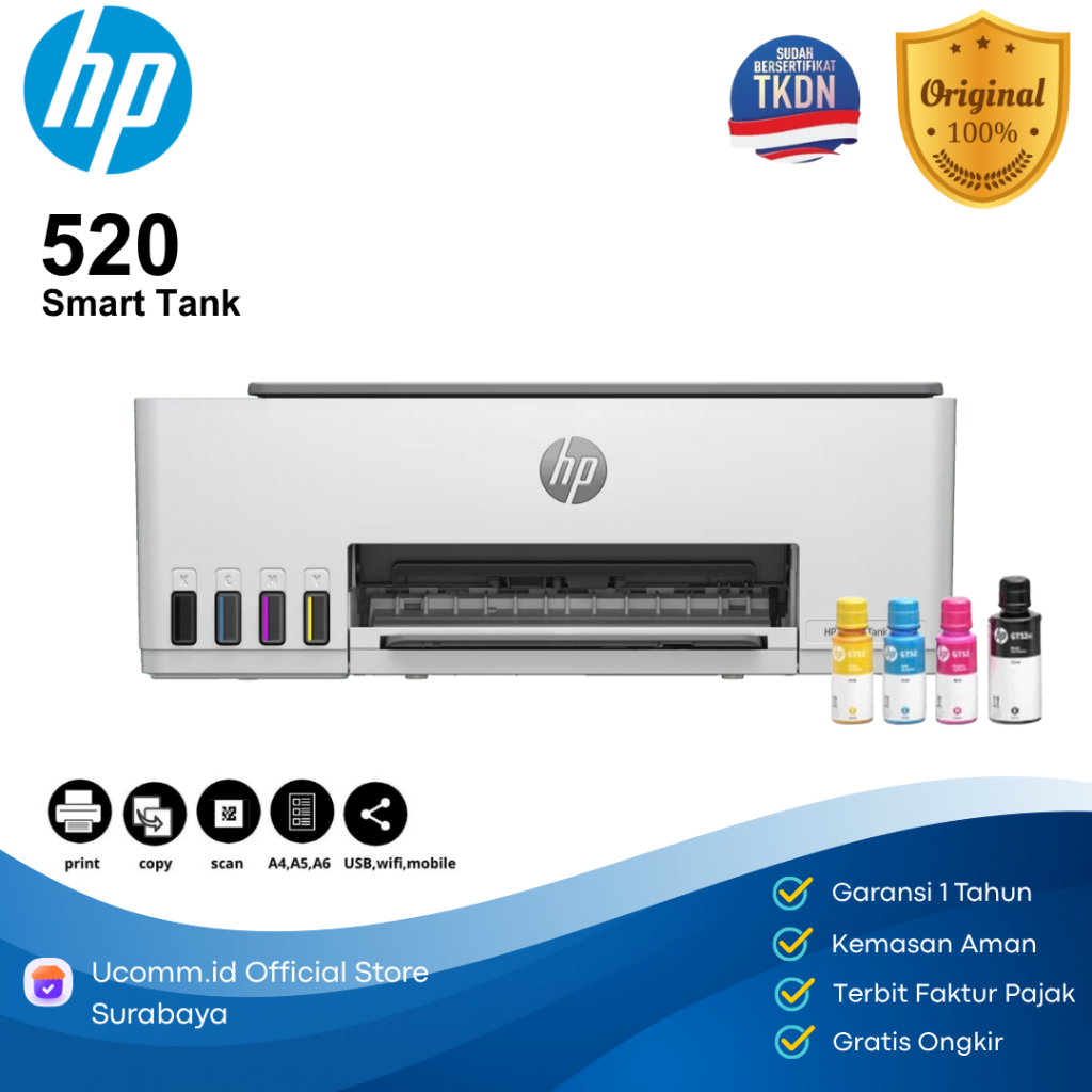 Jual Printer HP Smart Tank 520 580 Print Scan Copy WiFi Direct A4 ...