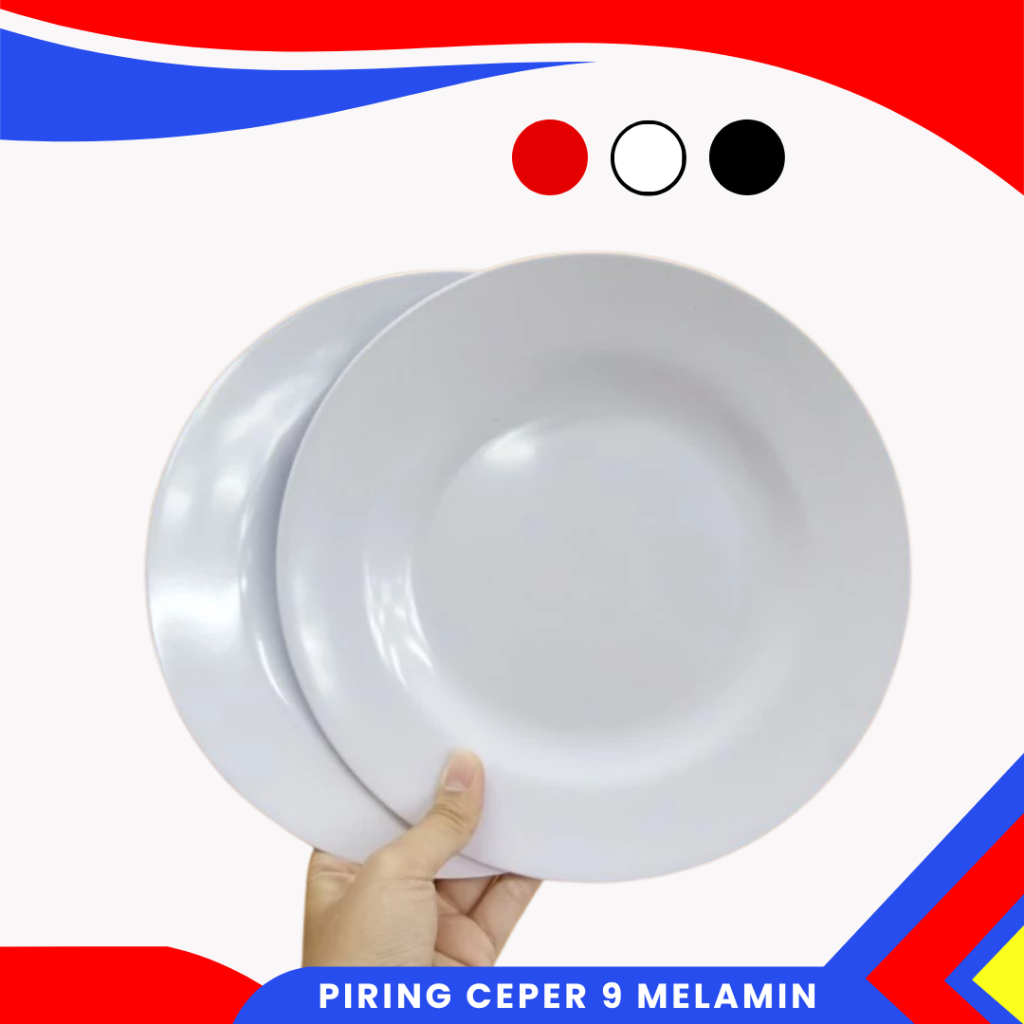 Piring Ceper Melamin 9inch Vanda I Piring Saji Anti Pecah Melamin Polos I Piring Bulat Vanda
