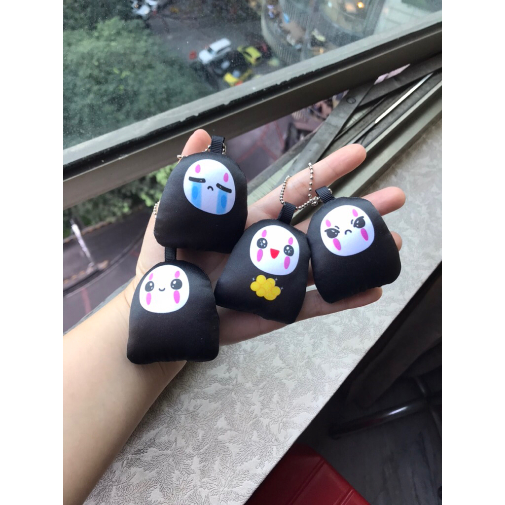 Jual No Face Tiny Plush keychain Kaonashi ghibli fanart boneka ...