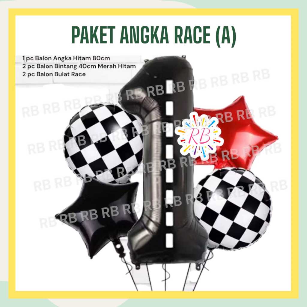 Jual Paket Balon RACE CAR Angka A / Dekorasi Ulang Tahun Mobil Balap ...