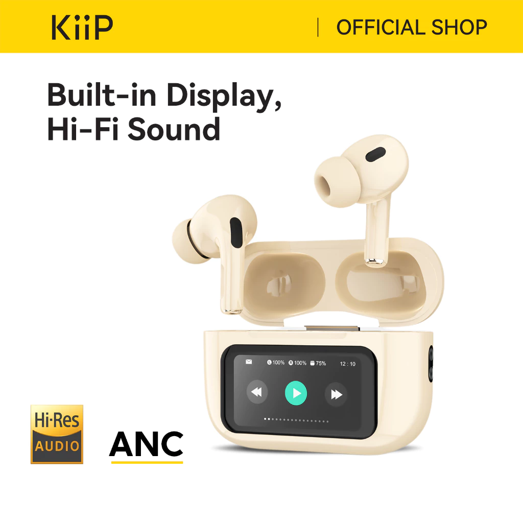 KiiP DTS16 Tws ANC Headset Bluetooth 5.4 Earphone Smart Screen Active Noise Reduction