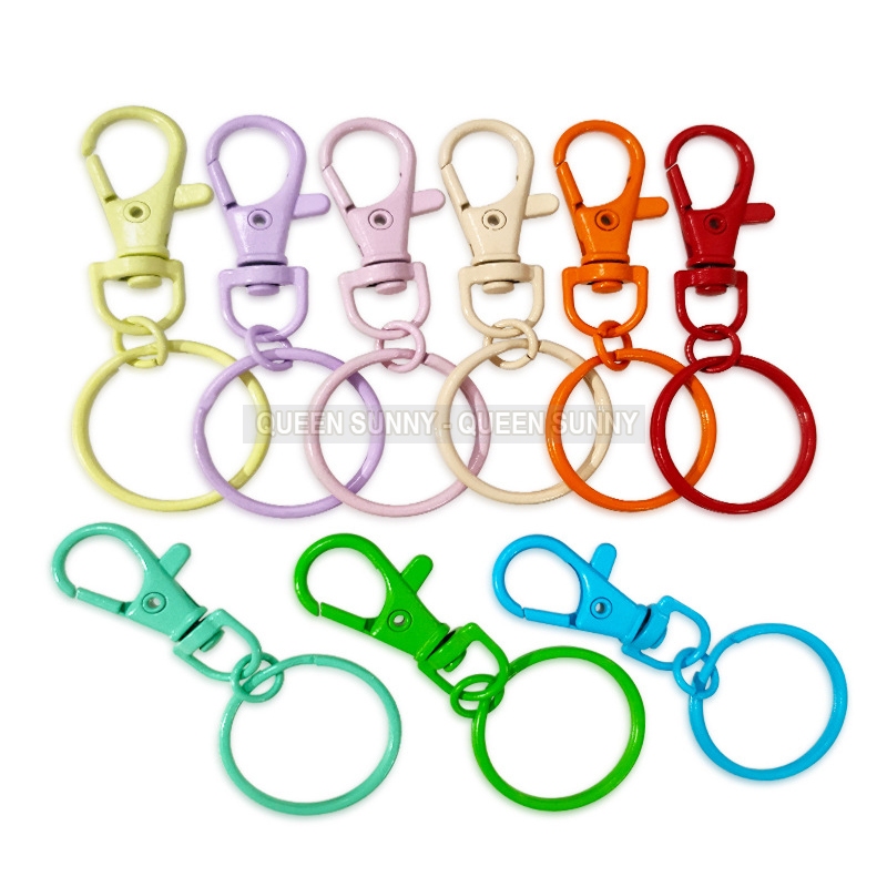 Jual 1pcs/ Kait Gantungan Kunci + Ring Bahan Logam Warna-Warni Lot Klip ...
