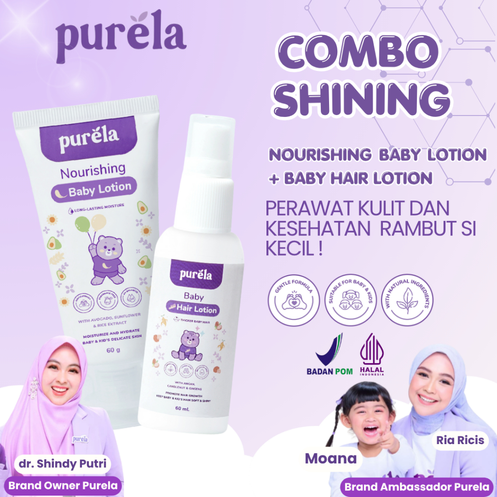 Jual PURELA Nourishing Baby Lotion & Hair Lotion Mencerahkan Kulit dan ...