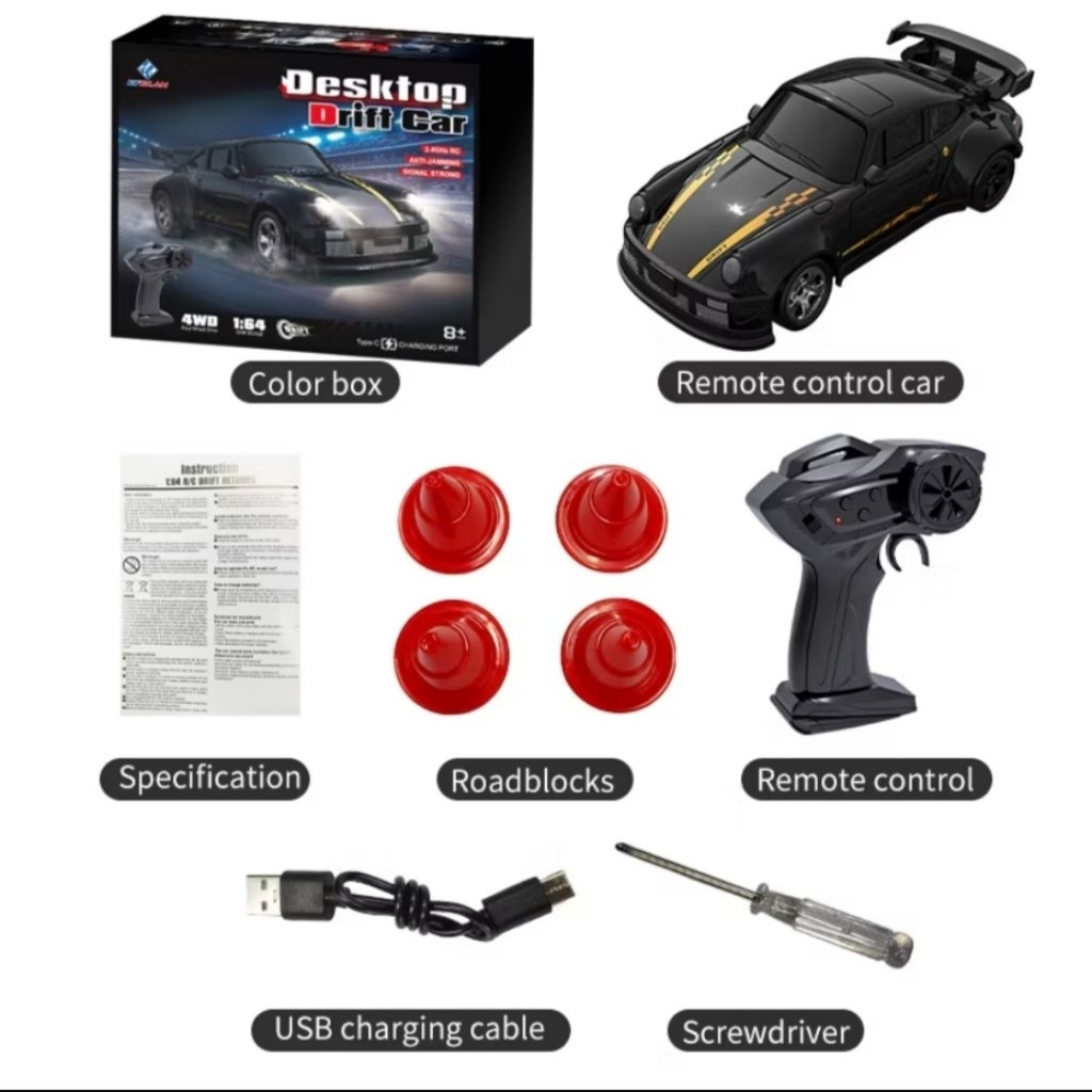 Jual mobil mainan remote control rc mini 1:64 tipe A | Shopee Indonesia