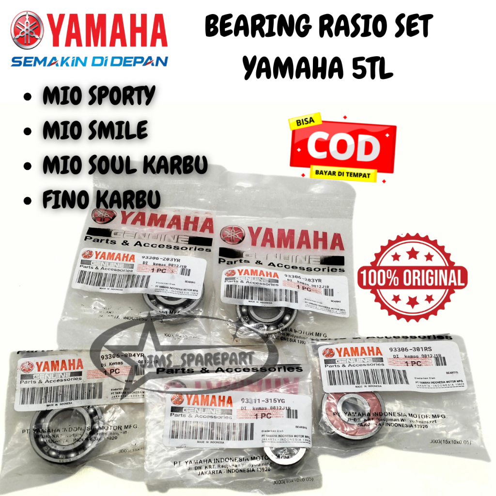 Jual BEARING RASIO SET YAMAHA 5TL MIO SPORTY SMILE SOUL KARBU FINO ...