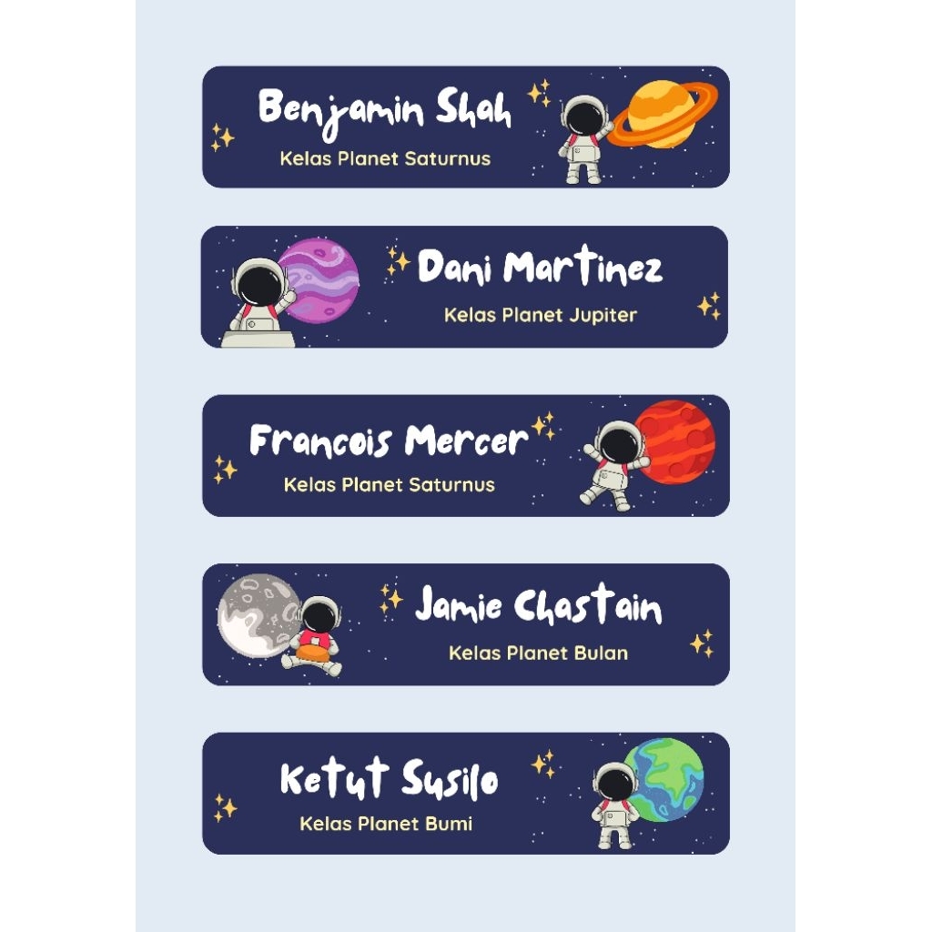 Jual stiker tag nama custom 1 lembar isi 30pcs | Shopee Indonesia