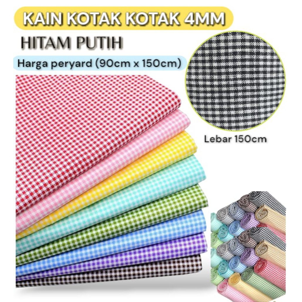 Jual Kain Kotak Kotak 4cmm /puring/cele lebar 150cm harga peryard ...