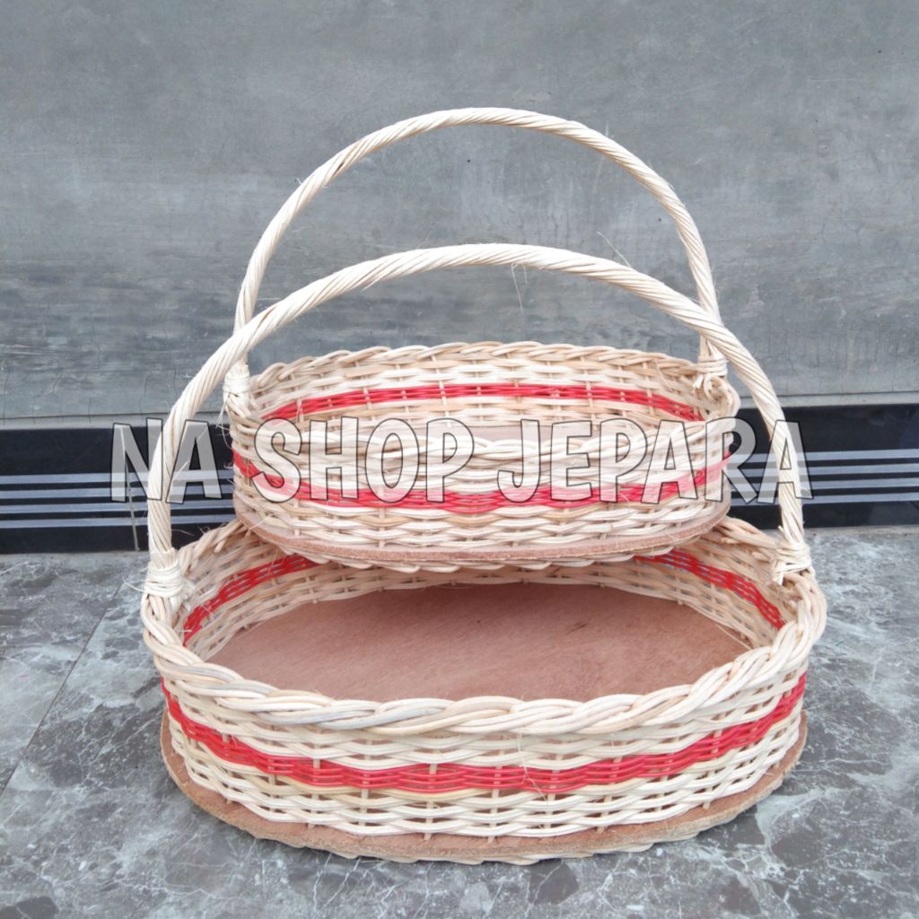 Jual Keranjang Parsel Model Oval peres Rotan Mix sintetis 1 set isi 2 ...