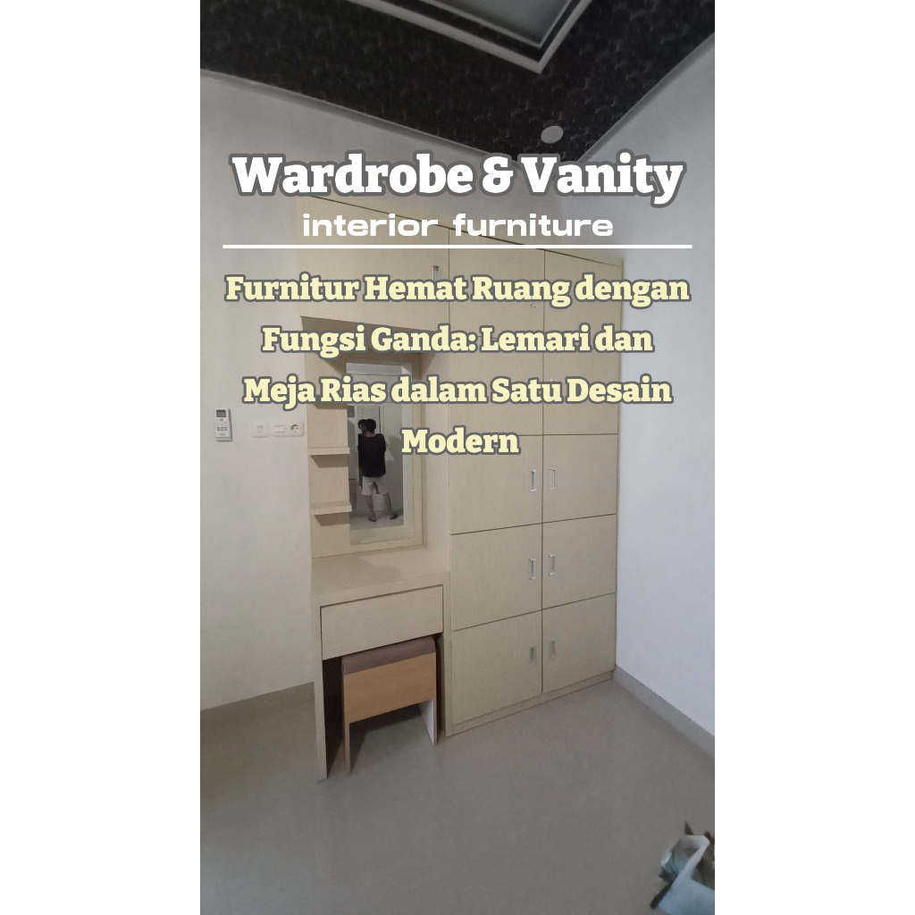 Jual WARDROBE + MEJA RIAS CUSTOM/LEMARI DENGAN MEJA RIAS 2IN 1 | Shopee ...