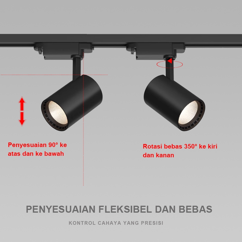 Jual 3 lampu reel track led sorot jalur spotlight Cocok untuk toko ...