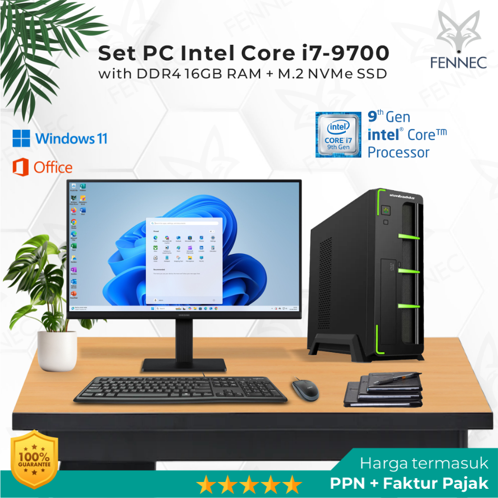 Jual Set PC Slim Intel Core i7-9700 Gen-9 RAM 16GB SSD Rakitan Office ...