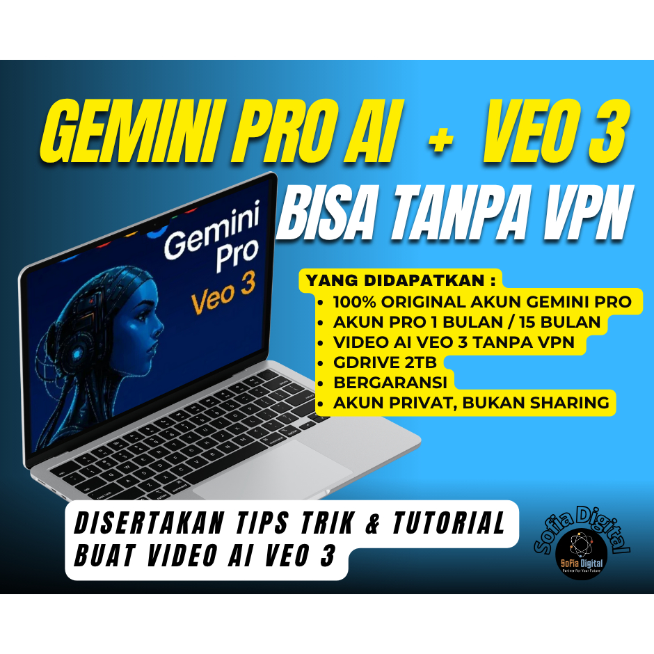 Jual GEMINI VEO 3 AI PRO 1 TAHUN + GDRIVE 2TB FULL, PRIVATE BUKAN ...
