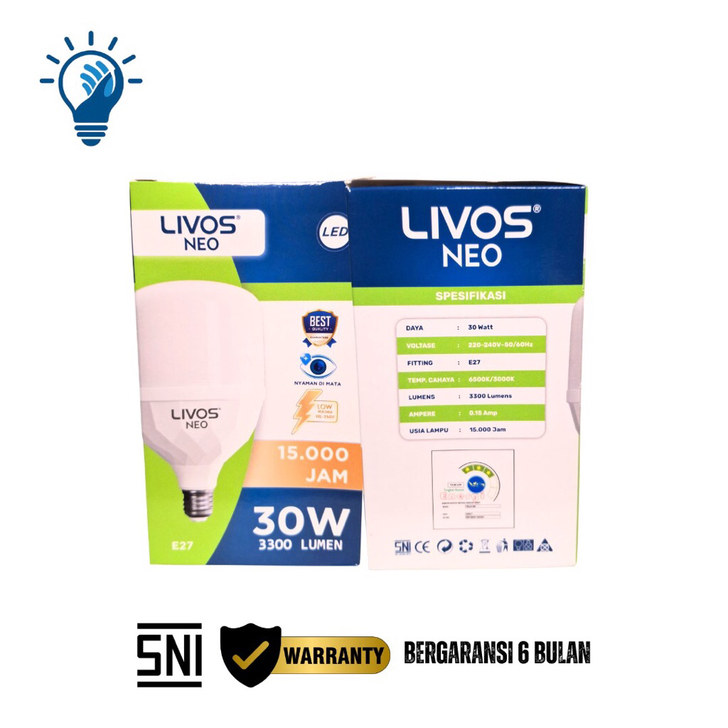 Jual Livos Lampu LED T-BULB NEO 30W Cool Day Light (SNI) | Shopee Indonesia