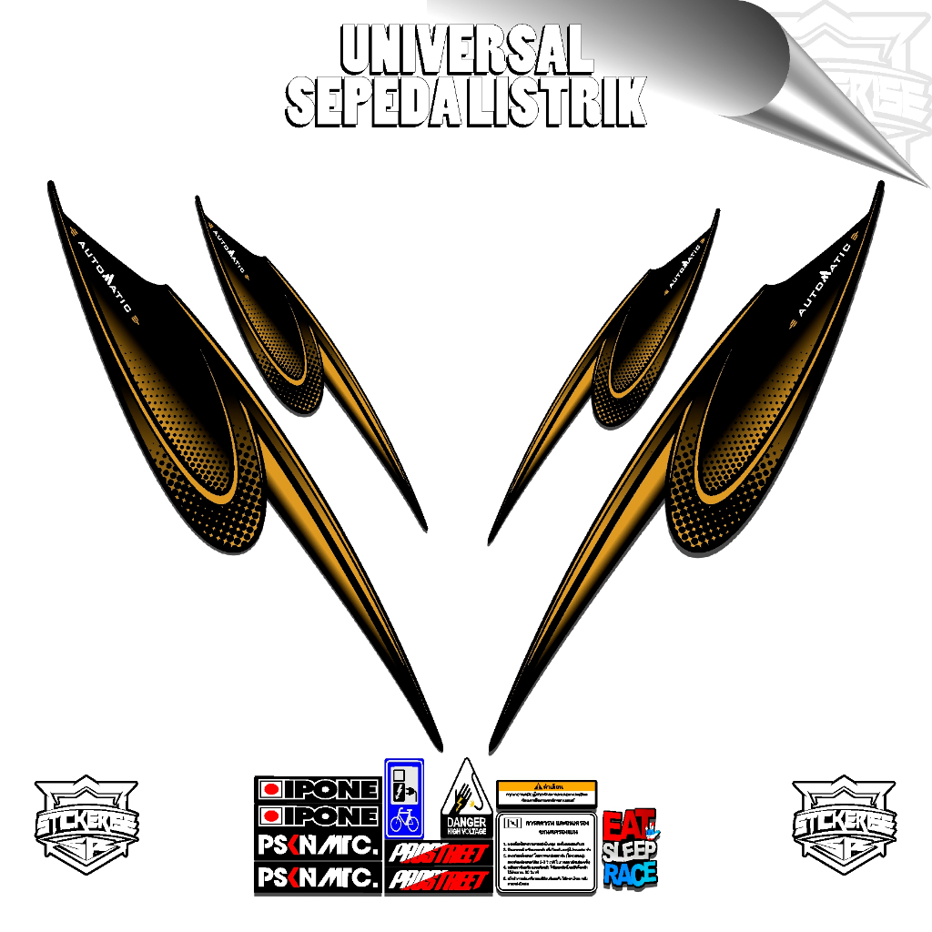 Jual STICKER SEPEDA LISTRIK UNIVERSAL / VARIASI SEPEDA LISTRIK KEREN ...