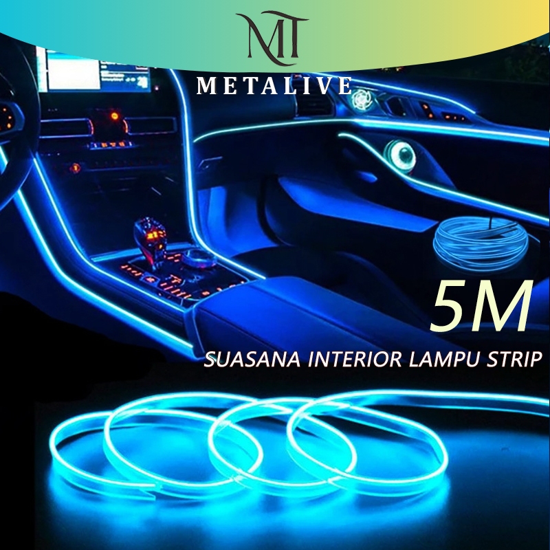 Jual METALIVE 5M Lampu Strip Dekorasi Interior Mobil Neon Led Fleksibel ...