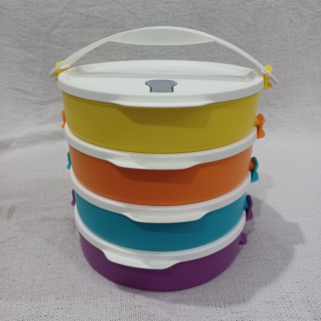 Jual Tupperware Rantang Click To Go Round Microwave | Shopee Indonesia