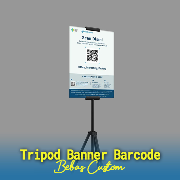Jual Tripod Banner Scan Barcode, Display Promosi Jualan, Tripod Banner ...
