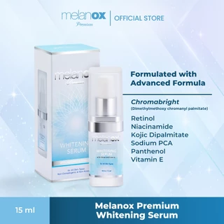 Melanox Premium Whitening Serum 15ml [ Serum Whitening Anti Aging Mencerahkan Wajah Mengencangkan Wajah Serum Pemutih Wajah Mengandung Niacinamide Pathenol Retinol Menyamarkan Noda bekas Jerawat Menyamarkan Flek Hitam Serum Retinol ]