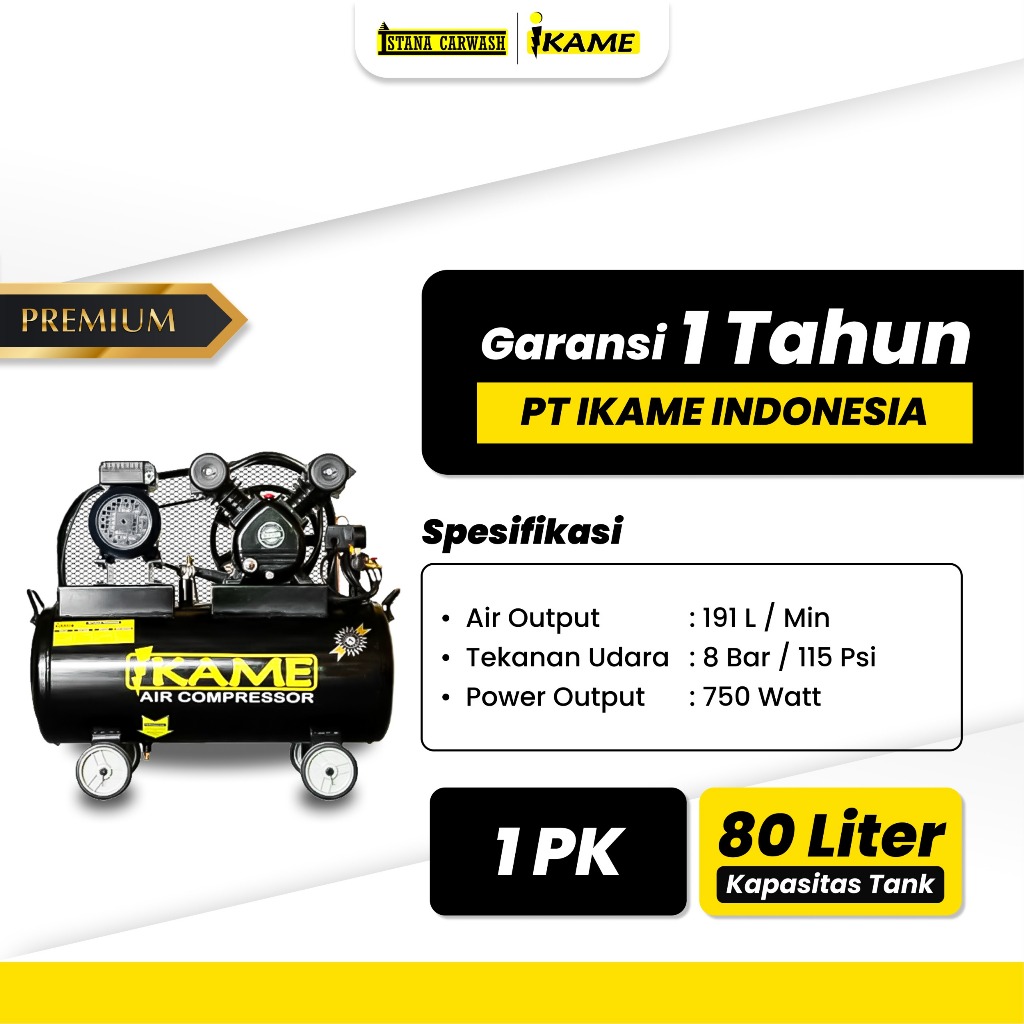 Jual Kompresor Udara Angin Listrik 1 HP / 1 PK 80 Liter Pompa Angin Air ...