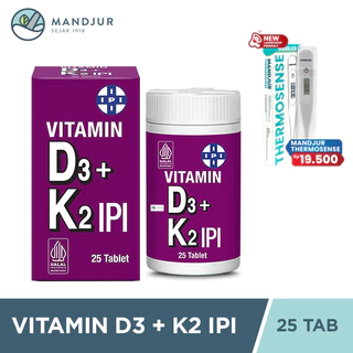 IPI Vitamin D3 + K2 25 Tablet - Suplemen Vitamin D3 dan K2