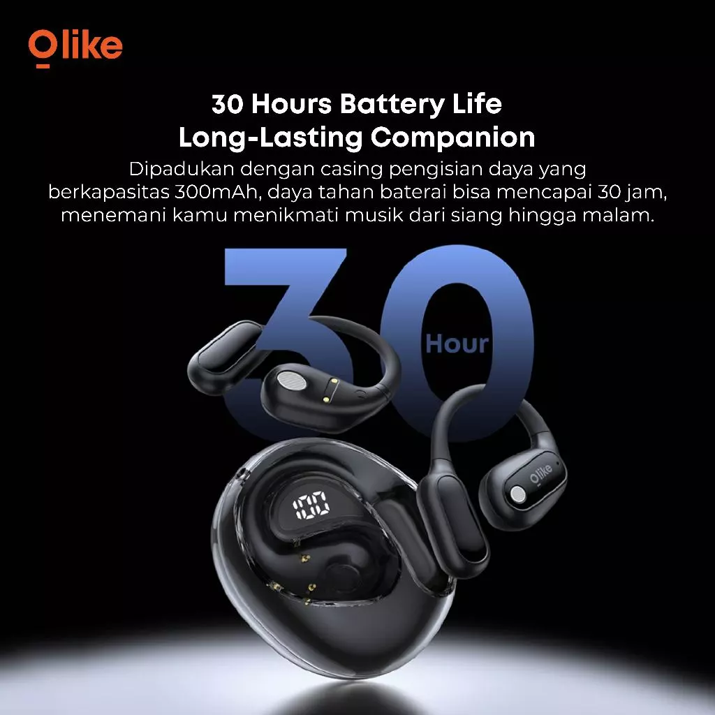 OLIKE OPENFIT A1 - TWS Sport Headphone Open-Ear | Powerfull Bass Max, Playing Time Up to 30 Jam
