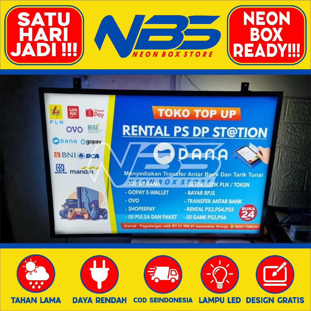 Jual NEON BOX KOTAK 2 SISI BISA CUSTOM UKURAN DAN GAMBAR | Shopee Indonesia