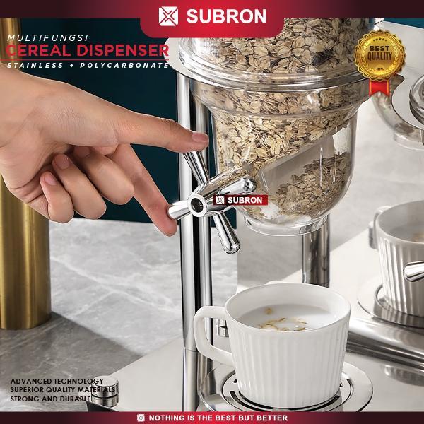 Jual SUBRON Cereal Dispenser Snack Topping 3.5L Single Double Tower ...