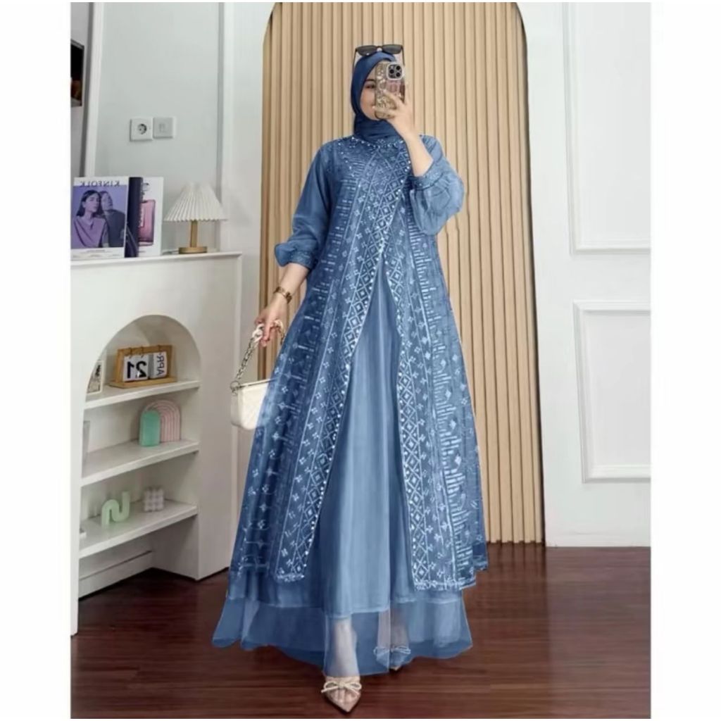 Jual GAMIS PESTA BRUKAT PREMIUM WARNA BURGUNDY FULL PURING APLIKASI ...