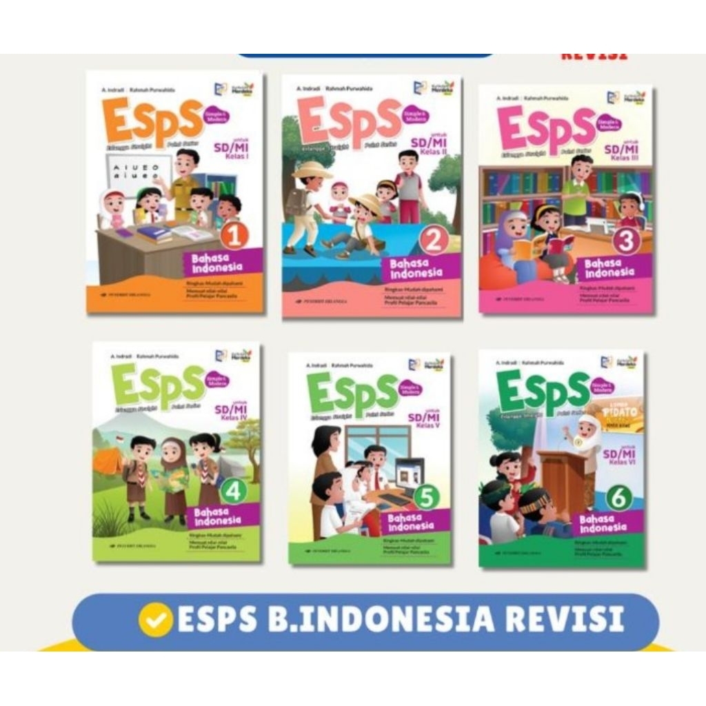 Jual Erlangga : Buku Esps Bahasa Indonesia Untuk SD/MI Kelas 1 2 3 4 5 ...