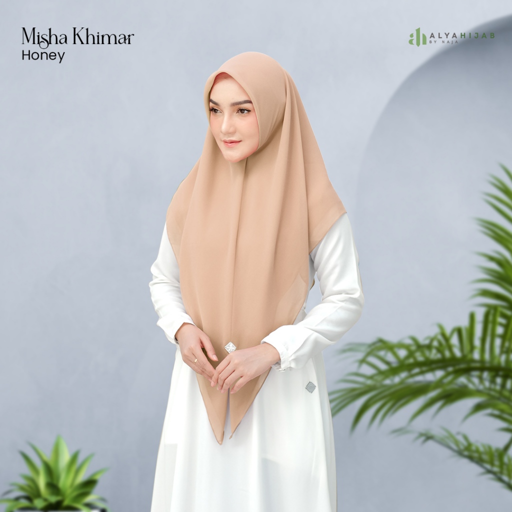 ALYAHIJAB Misha Khimar Khimar Segiempat Instan Bahan Babydoll Premium 2 Layer All Size Syari