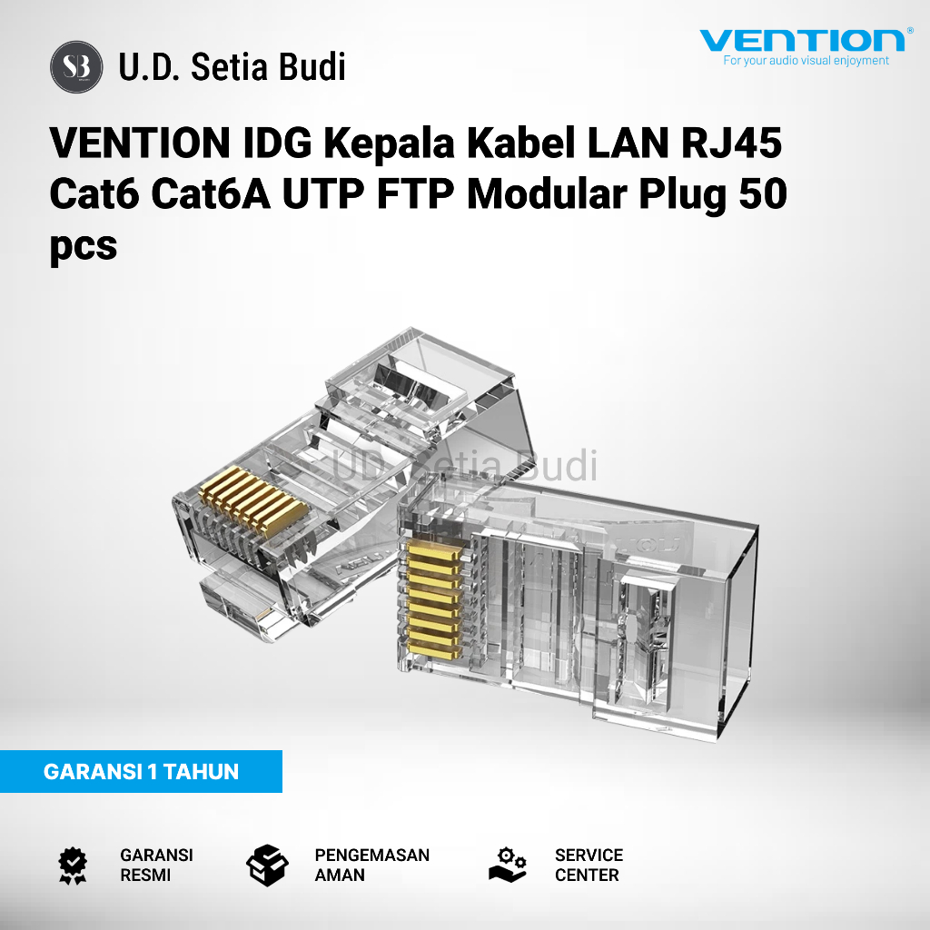 Jual VENTION IDG Kepala Kabel LAN RJ45 Cat6 Cat6A UTP FTP Modular Plug ...