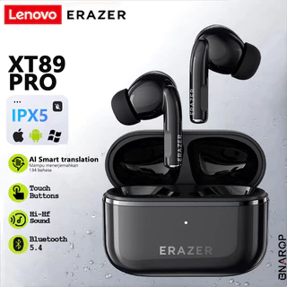 Lenovo ERAZER XT89PR Headset Terjemahan AI True Wireless Earphone Bluetooth V5.4 In-Ear TWS Headset Noise Reduce Panggilan Permainan Sport Music Headphone HIFI Bass IPX5 headset olahraga earphone sport