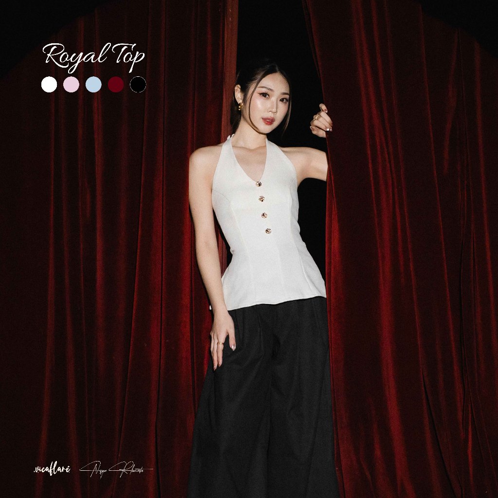 Jual Vicaflare x Nesya Rhenata - Royal Halter Top | Elegant Top | Tweed ...