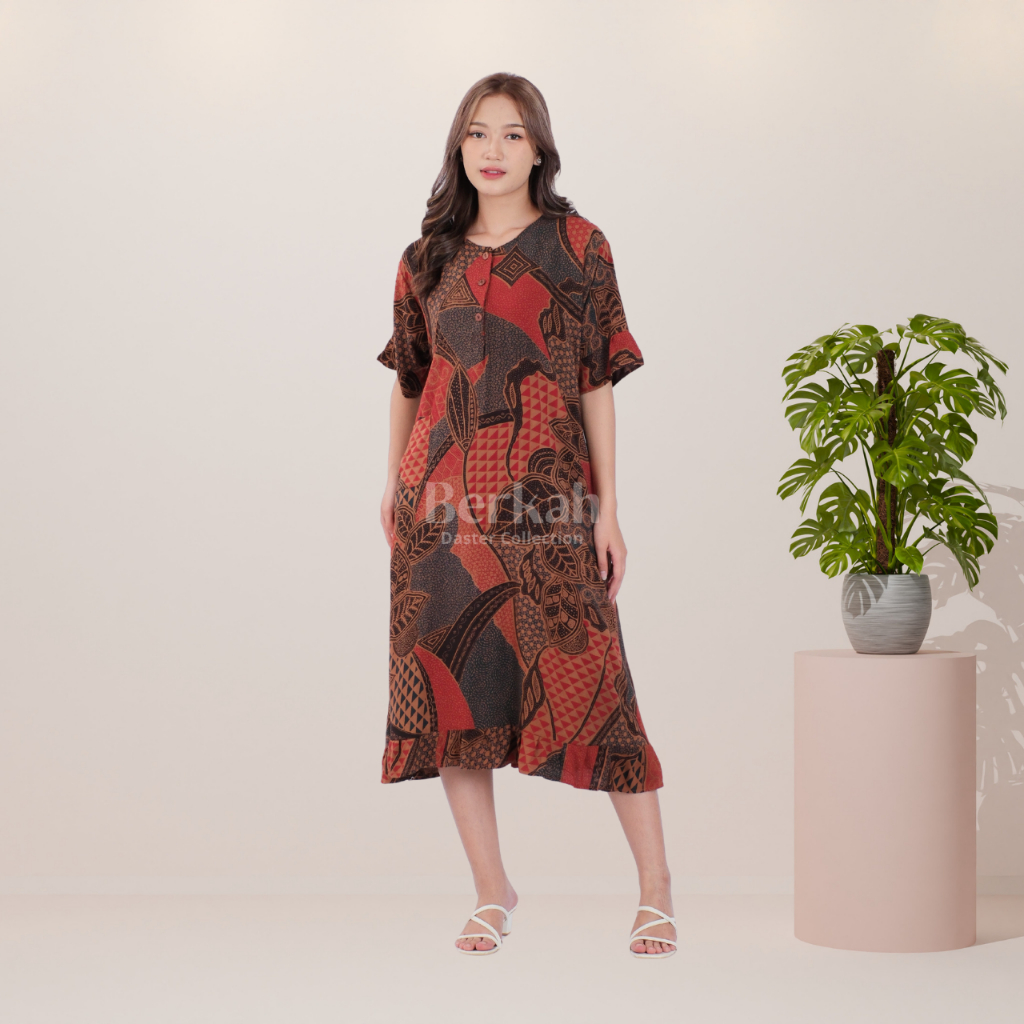 Daster Batik Rayon Busui Kancing Surya Teja 9