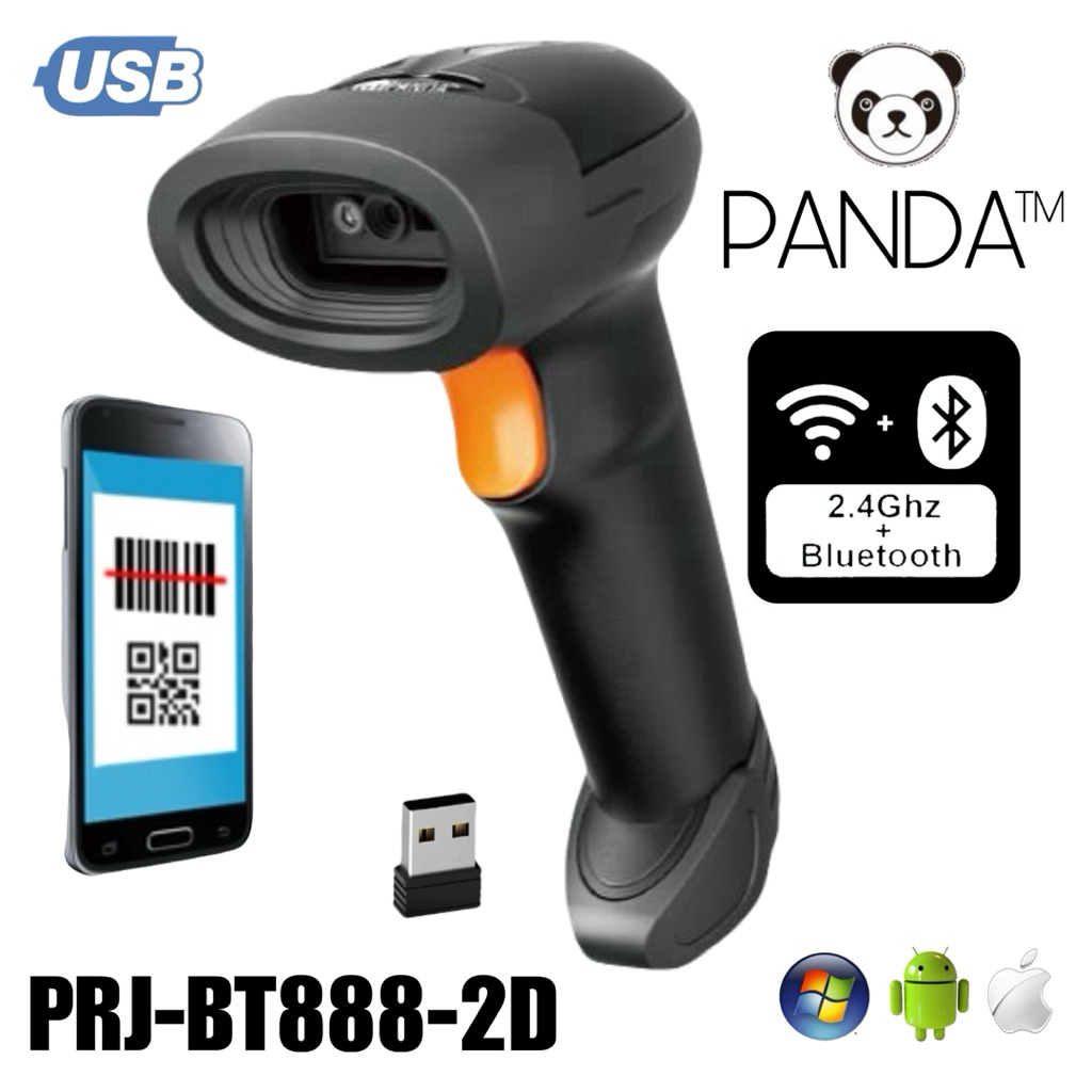 Jual PRJ-BT888-2D Wireless Barcode Scanner QR Code E-Faktur Qris Baca ...