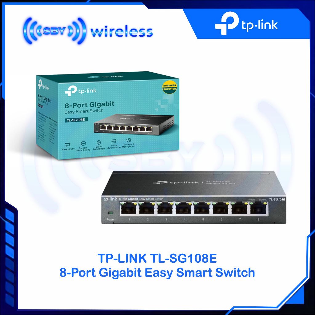 Jual TP-LINK TL-SG108E 8-Port Gigabit Metal Casing Easy Smart Switch ...