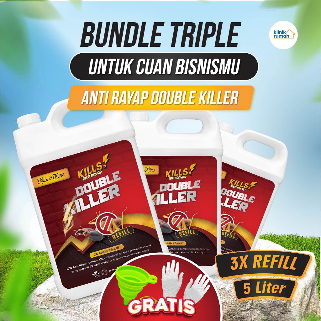Jual PAKET HEMAT 3 X 5 LITER OBAT RAYAP DOUBLE KILLER REFILL | ANTI ...