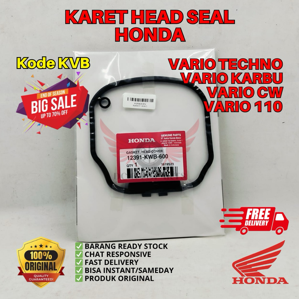 Jual KVB KARET HEAD VARIO TECHNO ORIGINAL AHM HONDA, KARET HEAD SEAL ...