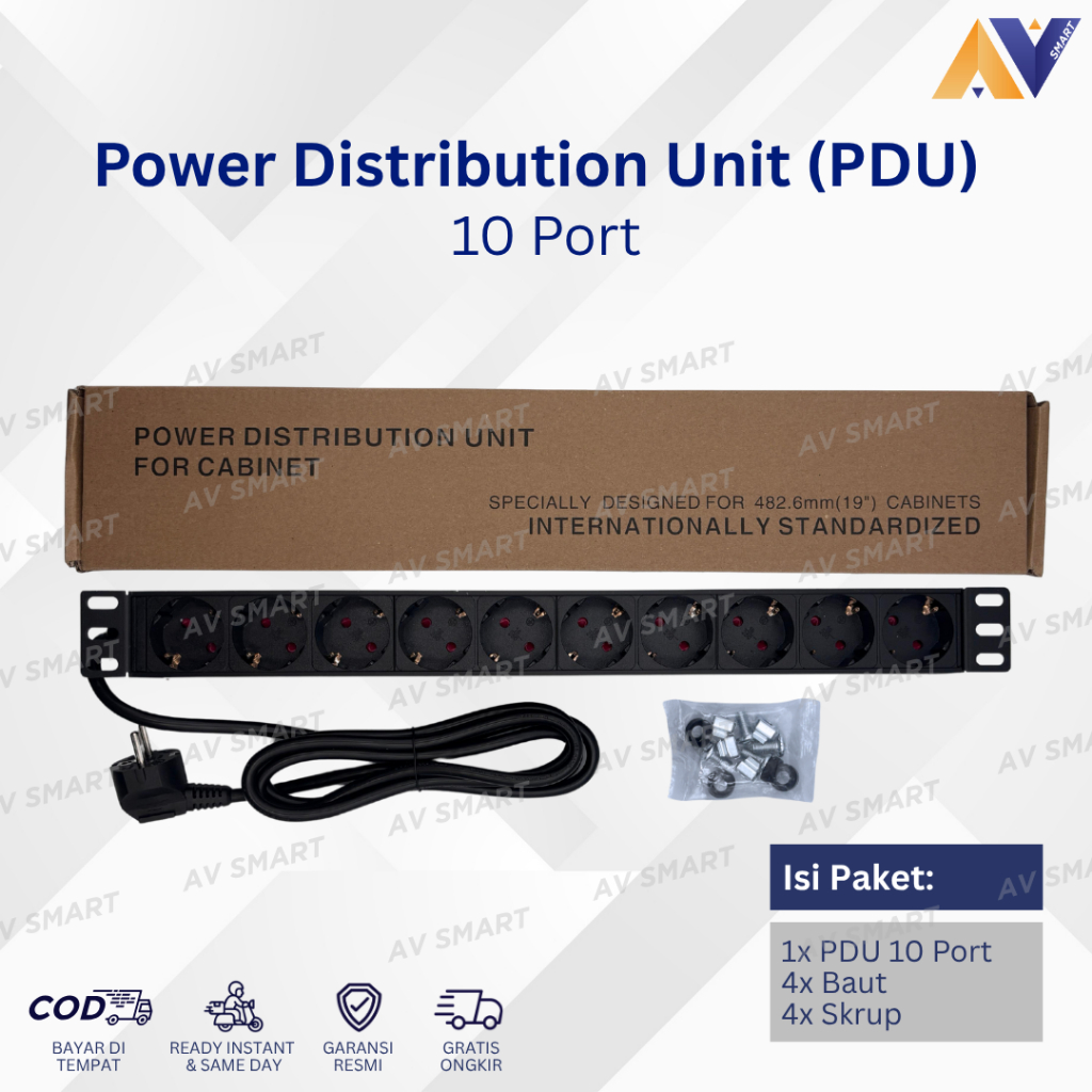 Jual Power Distribution Unit PDU 10 Port Rackmount Server Non Surge ...